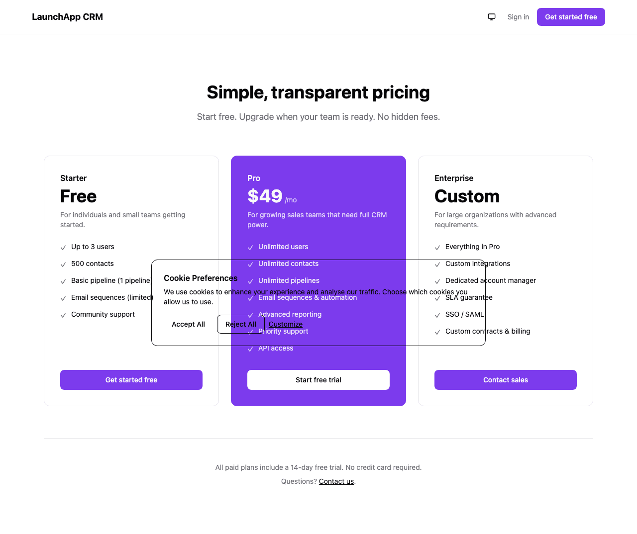 CRM Pricing