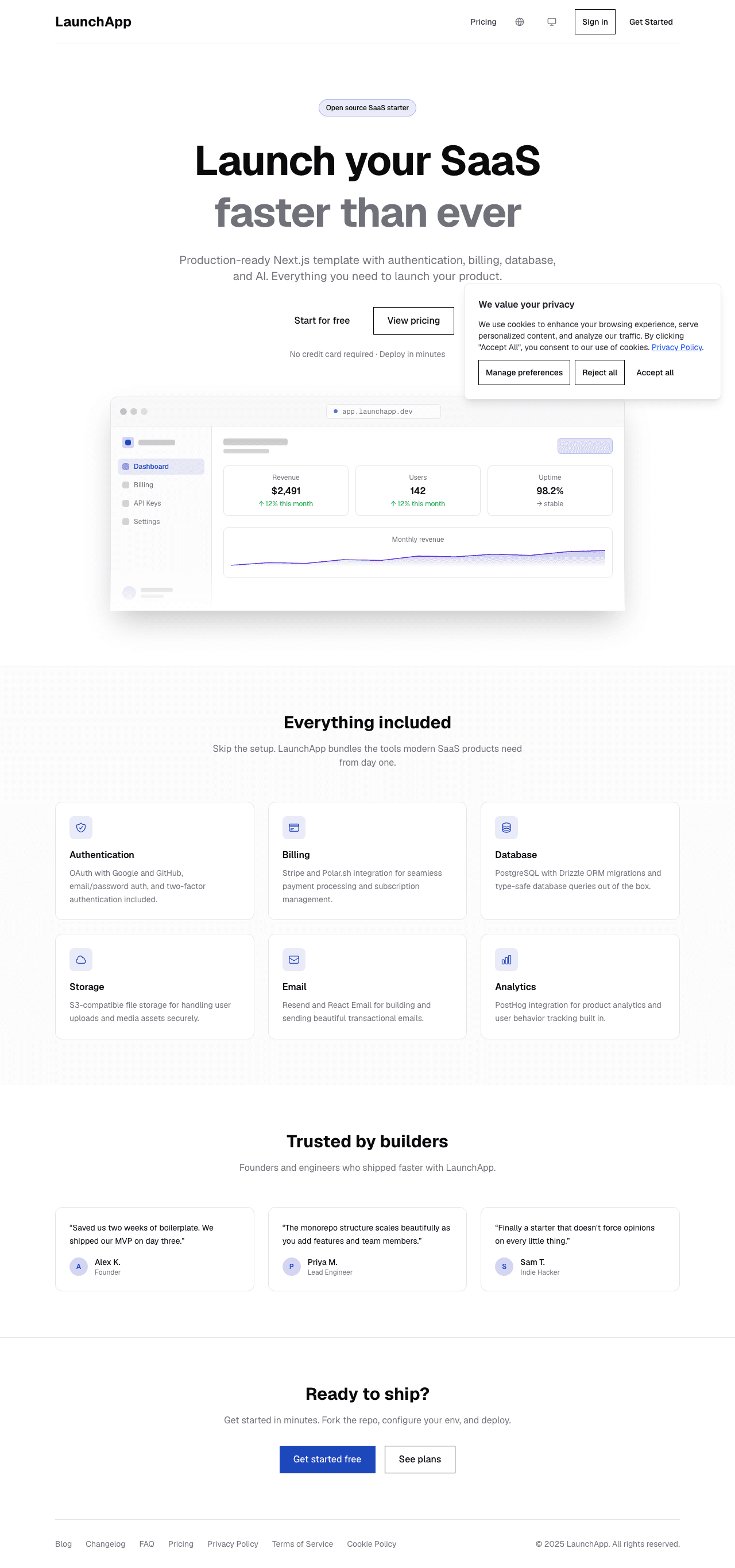 Next.js template preview